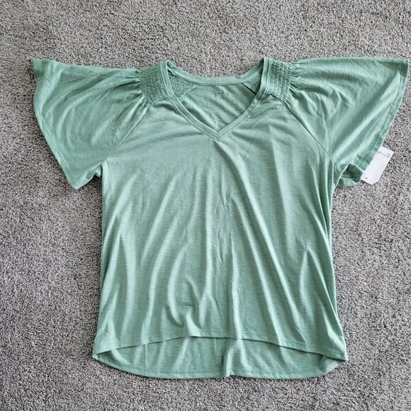 Wonderly Tunic Top Pale Green Plus Size 1X Great Transition Piece - Picture 5 of 9